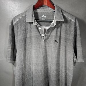 Tommy Bahama Shirt Mens XL Polo Golf Textured Stripes Performance Stretch Y2K